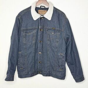 Wrangler Authentic Western Jacket Fleece Lined Denim Chore Jacket Jean Jacket -